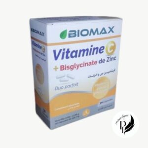 Biomax Vitamine C + Bisglycinate de Zinc – 20 Comprimés Effervescents